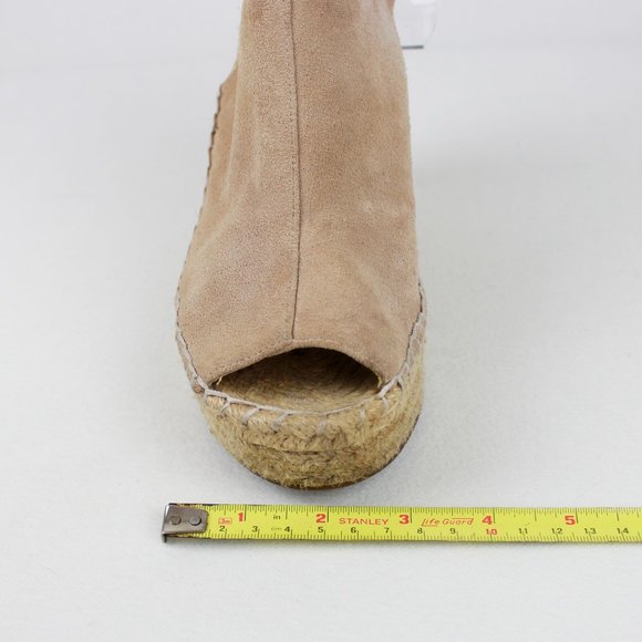 Kenneth Cole NY Odette Sandy Beige Suede Espradille Plaform Wedge Sandals - Picture 15 of 16